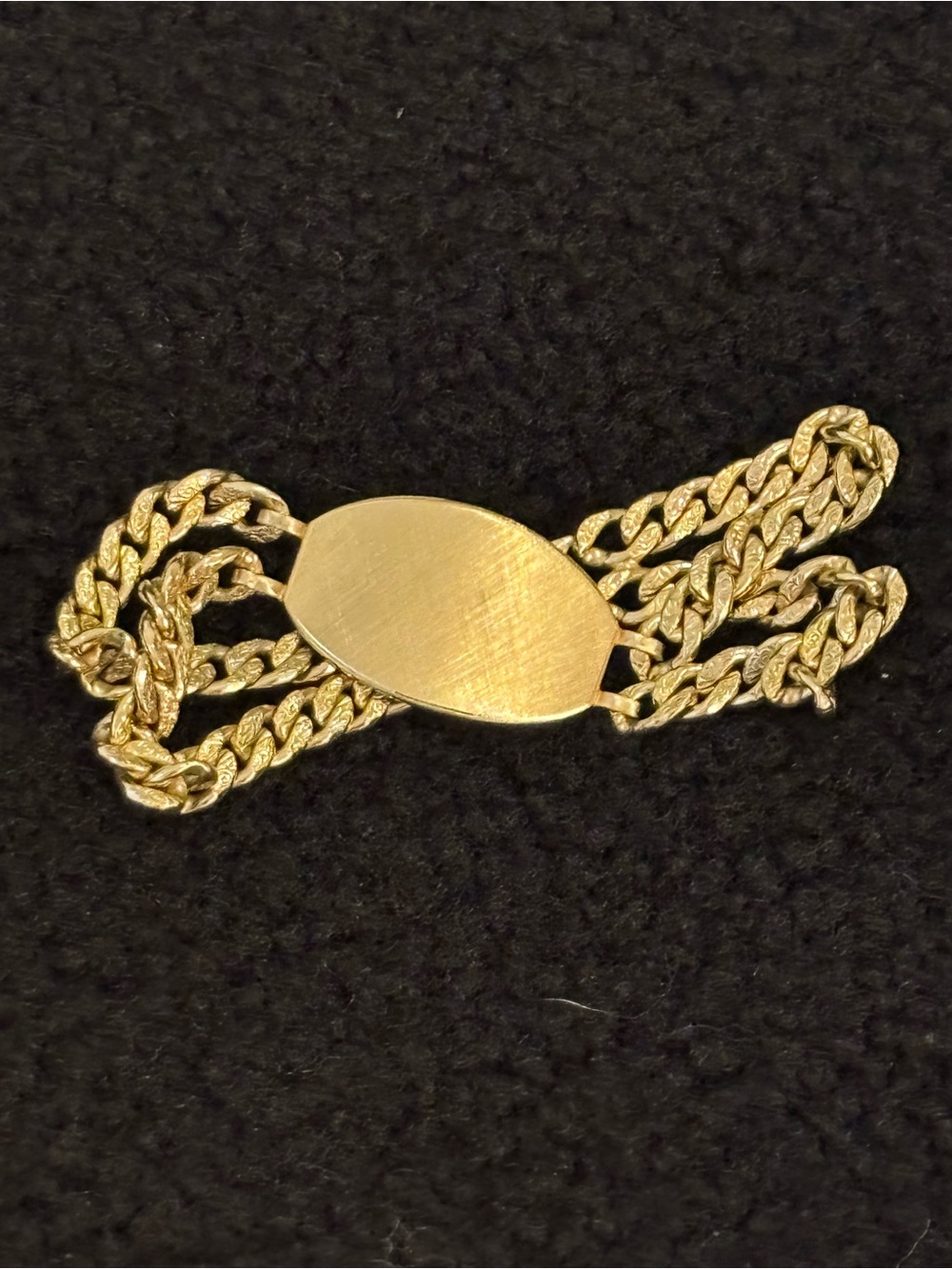 Vintage Anson Gold Tone Double Curb Chain ID Bracelet Minimalist Statement